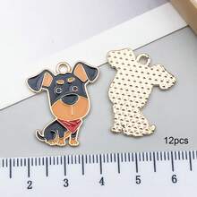 12 chiếc mặt dây chuyền hình dấu chân chó hoạt hình dễ thương - Mặt dây chuyền hình dấu chân động vật bằng hợp kim tráng men để tự làm móc khóa, vòng cổ & vòng tay, phụ kiện trang sức cho người yêu thú cưng. - Mặt dây chuyền hình động vật bằng hợp kim nhỏ giọt - Xem 10