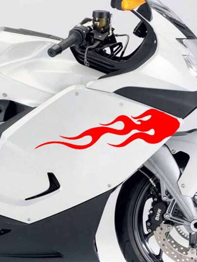 Tem dán hình ngọn lửa phản quang, 2 miếng dán vinyl hình ngọn lửa phong cách retro dùng trang trí bình xăng xe máy, mũ bảo hiểm, xe tay ga, xe đạp, ngoại thất ô tô, phụ kiện sọc đua chống thấm nước đa năng.