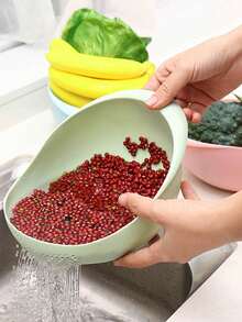 Rổ lọc đa năng dày dặn dùng để vo gạo, rổ lọc bằng nhựa dùng trong nhà bếp, dụng cụ cần thiết để rửa rau củ quả. - 1 cái - Xem 13
