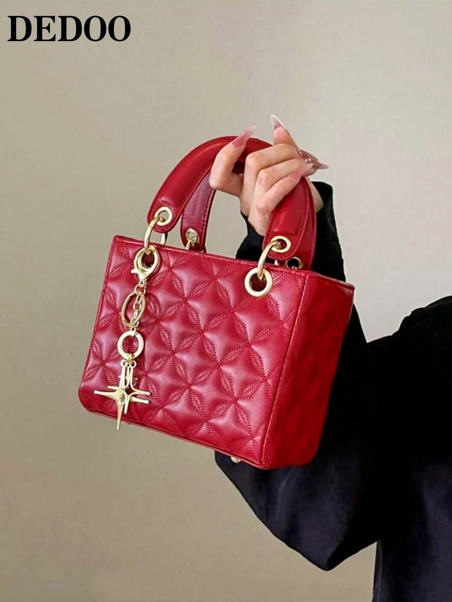 Dedoo Mẫu túi xách nữ cao cấp nhỏ nhắn, thanh lịch mới ra mắt năm 2025, thời trang và nhẹ nhàng, sản phẩm sang trọng bán chạy nhất, túi xách thêu kim cương, có thể chuyển đổi thành túi tote, túi đeo vai và túi đeo chéo 3 trong 1.