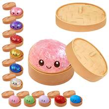 Dumpling Squishy Toy With Steamer Box, Glitter Pink Slow Rising Fidget Squishies, Sensory Toys For Classroom, Stress Relief Anxiety Fidgets For Adults Kids, Kawaii Food Shaped Collectible Squishies, Party Favors, Soft Pinch Gift, Glitter Pink - 閃光 - 查看 8