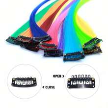 30pcs 32mm 6-Teeth U-Shaped Hair Clips Suitable For Hair Extensions, Comes With DIY Needles And Threaded Kits - Black Hair Extension Clips - View 6