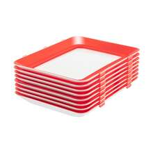 SHIOUCY 8Pcs Food Preservation Tray, 11.8x8.66x1.18in Stackable Food Storage Tray, Food Storage Container For Kitchen Camping Restaurant Hotel - View 9