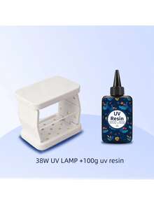 Nhựa UV có đèn UV - Bộ nhựa UV trong suốt dạng cứng được nâng cấp, bộ nhựa kèm đèn UV 38W dùng để làm đồ trang sức thủ công 100g/200g/300g - Trong sáng - Xem 11