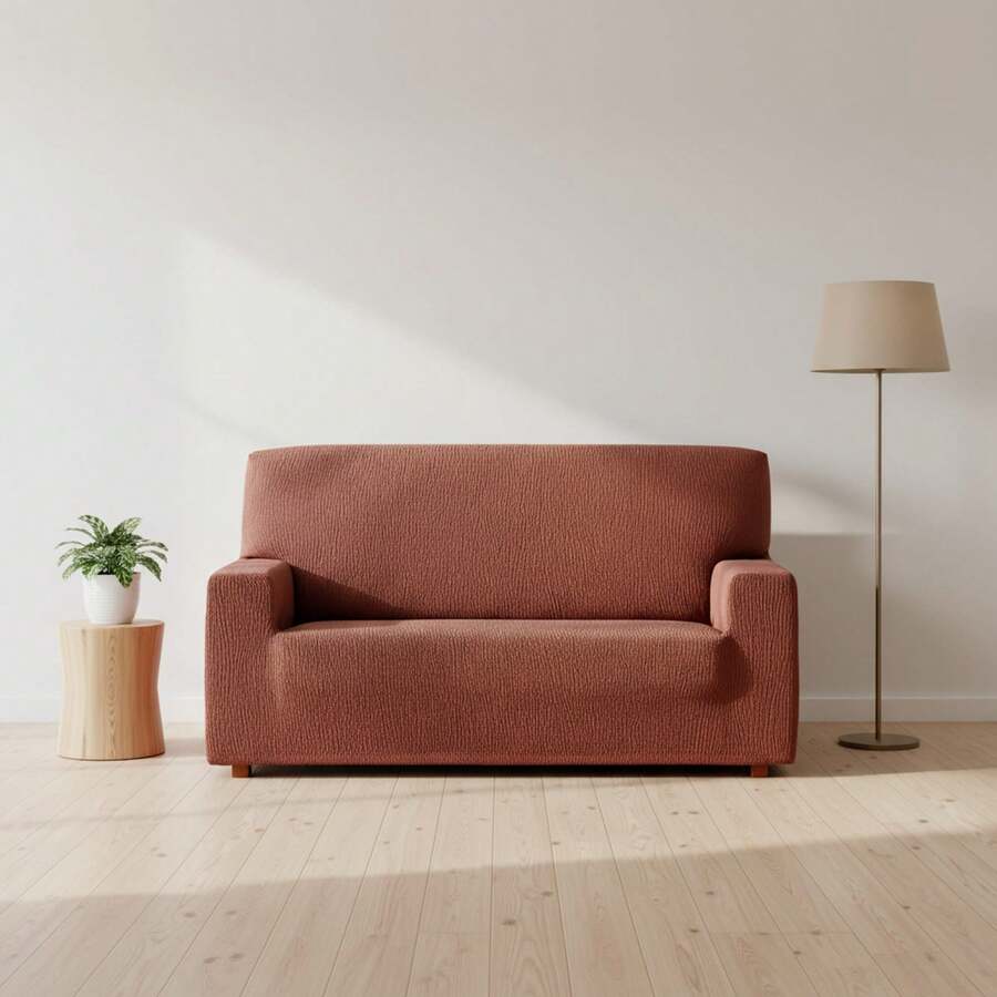 Kiva Universal And Versatile 3-Seater Sofa Cover, Various Colors Available – Easy-To-Fit Protective Sofa Cover For Backrest, Seat And Arms - Trojan Orange - View 1