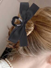 2pcs Hair Clips, 2 Colors, Ribbon Bow Hair Clips, Large Bow Hair Clips, Hair Accessories For Girls (Black & White) - Multicolor - View 9