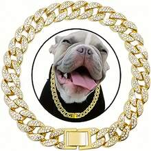 2 chiếc vòng cổ cho thú cưng thiết kế cổ điển, chất liệu hợp kim kẽm, phong cách hip-hop, có thể điều chỉnh kích cỡ cổ, bền và chắc chắn. - Nhiều màu - Xem 6