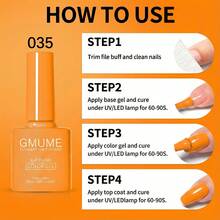 GMUME Sơn móng tay dạng gel màu cam rực rỡ 7.5ml, tông màu bí ngô tươi sáng, gel móng tay UV LED dễ tẩy, màu sắc giống như trong chai, chất lượng chuyên nghiệp như ở salon, bền màu, thích hợp cho Halloween & Lễ Tạ ơn, tự làm móng tại nhà, sơn móng tay có độ bão hòa cao. - Màu cam rực rỡ - Xem 9