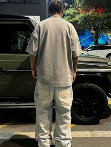 Summer Travel Short Sleeve T-Shirt, Disney Stitch Hawaii Style Print Casual T-Shirt, Unisex Short Sleeve - Xám - Xem 3