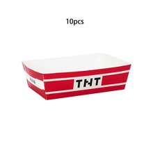 10pcs/20pcs/30pcs TNT Pixel Paper Potato Chips Paper Boxes - Disposable Red Explosion Boat Pattern Paper Plates For Nachos, Fries & Snacks, Perfect For Pixel Themed Birthday Parties Baby-Shower Men Women - Multicolor - View 6