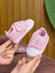 Zapatos de lona de suela blanda para bebés niñas, cómodos zapatos pre-caminantes para bebés de 0 a 1 año, para primavera/otoño - Rosa - Ver 1