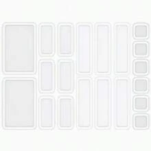 7/25/44/ 60pcs PP Clear Plastic Drawer Organizers Set, 4-Size Versatile Bathroom And Vanity Organizer Trays, Non-Slip Storage Containers For Makeup, Jewelries, Bedroom, Kitchen Utensils And Office - White - View 3