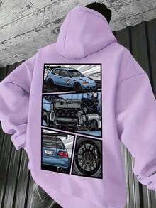 Nueva sudadera de moda, sudadera con capucha estampada de talla grande para hombre. - Negro - Ver 10