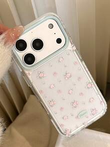 Sakura Pink 17 Pro Max/ 17 Phone Case, Compatible With Iphone 13/16/14, Floral Transparent Anti-Fall Soft Cover - Clear - View 3