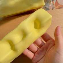 1pc Soft & Slow Rebound Hachimi Butter Bread Squishy Toy, Stress Relief Squeeze Toy - Bơ ép - Xem 7