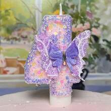 Butterfly Candle Cross-Border Pink Gradient Purple Birthday Number Candle Handmade Creative Cake Decoration Suitable For Birthday Party Cake Decoration Halloween Christmas Cake Decoration - Multicolor - View 7