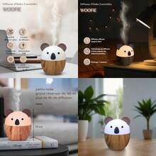 Zen'Arôme Woofie - Difusor de aceites Esenciales ultrasónicos difusor de aromaterapia con Niebla fría eléctrico a través de USB 2 Modos de difusión Apagado automático iluminación LED silencioso - Blanco y madera - Ver 1