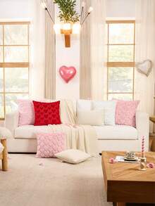 Frühlings-Zierkissenbezüge, Landhausstil Sommer Blumen Gänseblümchen Weich Plüsch Kissenbezüge, Sofa Schlafzimmer Wohnzimmer Sofa Raum Heim Dekoration 3D Kissenbezüge, geeignet für Alltag, Partys, Hochzeiten, Muttertag - Pink - Übersicht 5