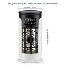 Hailicare 便携式桌面风扇，6档风速，USB供电，迷你定时家用/办公空气冷却器，带加湿功能、雾化功能、氛围灯和数字显示屏，无电池充电功能 - 檯面風扇 - 查看 6