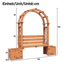 Flowerpots, Planters With Trellises For Climbing Plants, Spacious Flowerpots, Planters, Planters With Trellises And Seating For Garden, Patio And Terrace. - 自然色 - 查看 5