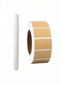 800pcs Waterproof Kraft Paper Self-Adhesive Labels, Reusable With Marker Pen, Suitable For Packaging, Labeling And Organization. Can Be Used On Storage Containers, Mason Jars, Bottles, Pantry, Office Supplies, Spice Jars, Food Packaging Boxes, Glass Bottles, Planters, Coffee Cups, Gift Boxes, Craft Rooms; Waterproof Stickers | Canning Labels | Food Labels | Packaging Labels | Natural Look Gift Party Supplies, Wedding, School, Home Decor, Kitchen, Graduation Gifts - Multicolor - View 6
