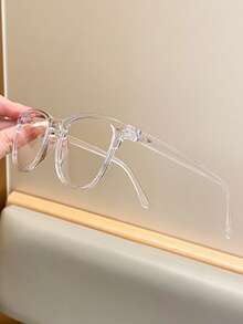 1pc Women's Classic Minimalist Square Transparent Frame Glasses, Multi-Functional For Daily Use, Suitable For Fashionable Casual Everyday Life - Multicolor - View 2