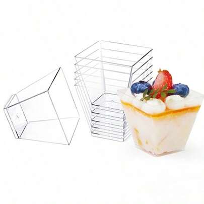 100/75/50/40/30/25/20/15/10/5 piezas Juego de tazas cuadradas transparentes para postres, mini tazas para postres, perfectas para bodas, fiestas, cumpleaños, comidas al aire libre, Navidad, Acción de Gracias, hoteles, bufés, tazas para postres en fiestas, tazas reutilizables para parfait, organizador de eventos