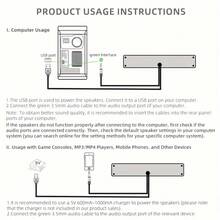 Wired USB Powered Computer Speakers, Desktop/Laptop Speakers With 3.5mm Audio Jack - View 7