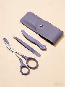 Bộ dụng cụ chăm sóc lông mày chuyên nghiệp 3 món (dành cho cả nam và nữ), gồm: máy tỉa lông mày, nhíp vát, kéo tỉa lông mày có lược, bộ dụng cụ tẩy lông và tạo hình lông mày. - Màu tím - Xem 9