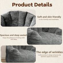Round Ergonomic Pouf That Conforms To The Contours Of The Body For Optimal Relaxation And Comfort At Home. - 灰色 - 查看 4