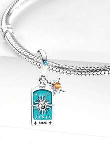 1pc 925 Sterling Silver Tarot Card Pendant, Suitable For Women's Bracelets, Bangles, DIY Jewelry Making And Daily Outfit Matching, An Ideal Accessory For Girls - Tarot Cards - View 6