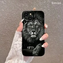 Majestic Lion Portrait Regal Powerful Wild Fierce King   Slim Classic Black Matte TPU Phone Case, Shockproof Soft Protective Lightweight Slim Fit Anti-Fingerprint Cover For  17/16/15/14/13/12/11/ Pro Max/Pro/E/Plus/ XS Max/ X/ XS, Perfect Gift Choice - 黑色 - 查看 34
