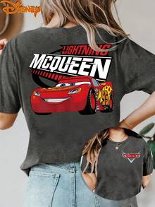 Disney License T Shirts,Disney PIXAR1 Cars Lightning McQueen Graphic T-Shirt, Women's Oversized 95 Racer Print Short Sleeve Tee, Casual Loose Fit Top For Cars Fans, Racing Enthusiasts, Daily Wear, Disney PIXAR1 Trips & Theme Park Outings ,Camiseta, Summer Outfits For Women, Summer Clothes, Summer Tops, Tops For Women, Festival Outfits, Summer Tops For Women, Mother's Day, Mother's Day Clothing, Gifts For Family And Friends, Spring Outfits For Women, Officially Licensed Disney T-Shirts, Disney Men's And Women's Spring/Summer Fashion Casual Short-Sleeve T-Shirts - Xám - Xem 1