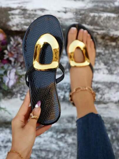 女士新款圆头休闲平底拖鞋，简约系带平底凉鞋，时尚极简平底凉鞋，舒适休闲旅行沙滩鞋，有白色、棕色、黑色、豹纹、花卉图案可选