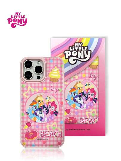 MY LITTLE PONY 我的小马驹官方授权可爱粉色加厚仿皮手机壳，卡通图案，适用于 17 Pro Max、17 Pro、17 Air、16 Pro Max、14、15 Pro、16 Plus、13、12、11，防震保护软壳，春季礼物