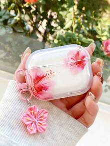 1 chiếc ốp tai nghe trong suốt họa tiết hoa dễ thương, chống trượt, chống sốc, nhẹ và bền, kèm 1 mặt dây chuyền hình hoa, tương thích với nhiều loại ốp tai nghe, thích hợp làm quà tặng ngày Valentine. - Trong sáng - Xem 2