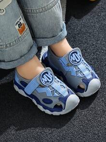 Kids Outdoor Sports Sandals, Fashion Versatile Boys Toddler Closed Toe Beach Slippers, Suitable For Summer - Blue - View 5