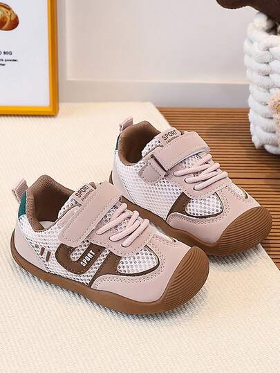 Giày thể thao thường ngày unisex cho bé sơ sinh, thiết kế phối màu, thoáng khí, chống trượt, bền bỉ, thoải mái, phù hợp cho mùa thu.