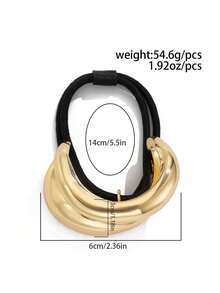 1/2/3/5个装 简约双层金属发圈 时尚发饰 马尾辫发圈 - 銀色 - 查看 7