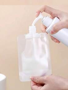 Túi đựng mỹ phẩm, sữa dưỡng thể, dạng lỏng, có thể mang theo (1.01/1.69/3.38oz), túi hút chân không đựng dầu gội, túi bóp có vòi đứng tái sử dụng, túi rỗng có thể đổ đầy lại, chai du lịch. - Nhiều màu - Xem 5