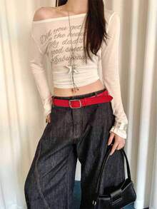 1/2pcs Women's Retro Red Wide Belt New Arrival, Unique Design Korean Style Waist Strap, & Versatile For Jeans - Multicolor - View 8