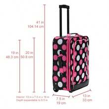 Rockland Fashion Softside - Juego de equipaje vertical - Multicolor/lunares rosas. - Ver 3