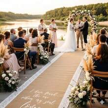 15 Feet X 36 In Aisle Runner For Wedding CeremonyNatural Burlap Wedding Aisle Runners With Lace Rustic Jute Wedding Isle Runner Outdoor And Indoor For Beach Garden Lawn And Church Decor - Nâu trắng 15 - Xem 4