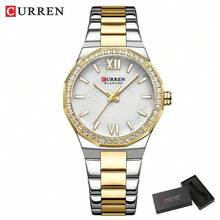 CURREN 女款時尚優雅石英手錶，防水、夜光、鑲鑽不鏽鋼錶帶腕錶 - 彩色 - 查看 15