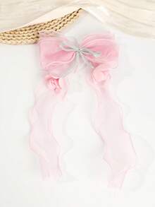 1pc Cute Sweet Bow Hair Clip, Suitable For Girls, Decor For Back Of Head, Spring Clip For School, Music Festival, Beach, Picnic, Hair Accessory - Multicolor - View 4