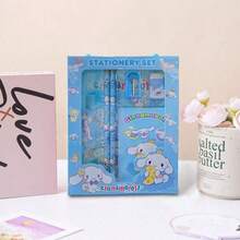 SANRIO 6件套Hello Kitty卡通尺子、卷笔刀、橡皮擦、笔记本文具套装，创意绘画及办公用品，Kitty猫文具礼盒套装（部分配件随机）（包装设计随机） - 彩色 - 查看 5