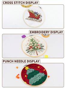 5pcs Apricot Round Bamboo DIY Cross Stitch Hoops, Embroidery Frames, Dreamcatcher Wind Chime Hanging Rings, Handmade Decor For Halloween, Christmas, Home, Phone, Bag, Clothing, Hair Accessories, Desk, Bedside, Car - A - View 3