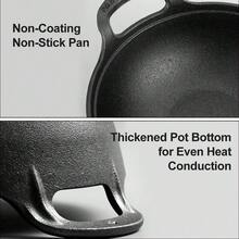 Thick-Walled Cast Iron Pot With Two Handles, Casserole Dish, Soup Pot, Household Frying Pan, Non-Stick Frying Pan - View 4