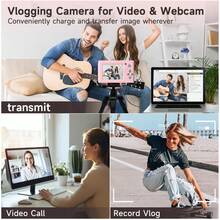 Fotocamera digitale CCD vintage con autofocus, qualità d'immagine 1080P HD, zoom ottico 16x, supporta la registrazione video fluida, dotata di batteria da 700mAh, facile da usare, leggera e portatile, con filtri multipli disponibili, ideale per gli appassionati di viaggi e come regalo per amici e familiari. - Visualizzare 6