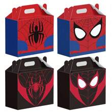 Marvel 12件装蜘蛛侠主题卡通节日生日派对用品糖果包装盒、喇叭盒、礼品盒 - 彩色 - 查看 1